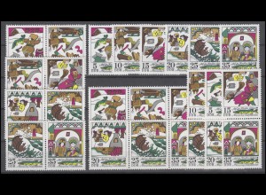 1901-1906 Märchen: Auf des Hechtes Geheiß 1973, 9 ZD und 6 Ezm, Set postfrisch
