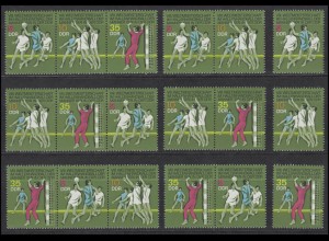 1928-1930 Handball-WM der Männer 1974, 6 Zusammendrucke und 3 Ezm, Set **