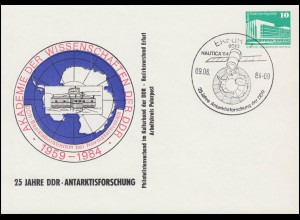 PP 17/48 Bauwerke 10 Pf 25 Jahre DDR-Antarktisforschung 1984, SSt ERFURT 1984