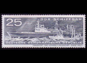 1696 Schiffbau Transport- und Verarbeitungsschiff Junge Welt 25 Pf **