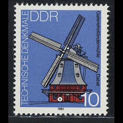 2657 Technische Denkmale 10 Pf Holländermühle **