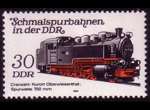 2864 Schmalspurbahnen 30 Pf Lokomotive 1984 **