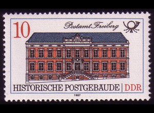 3067 Historische Postgebäude 10 Pf 1987 Freiberg **