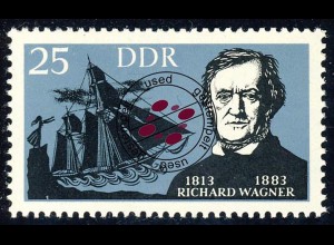 955 Schriftsteller/Komponisten Wagner 25 Pf O gestempelt