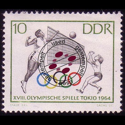 1034 Olymp. Sommerspiele Volleyball 10 Pf O gestempelt