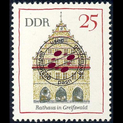 1381 Bauwerke Rathaus Greifswald 25 Pf O
