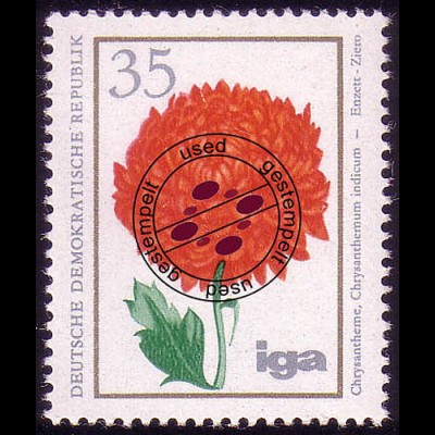 2074 Blumenzüchtungen 35 Pf Chrysantheme O