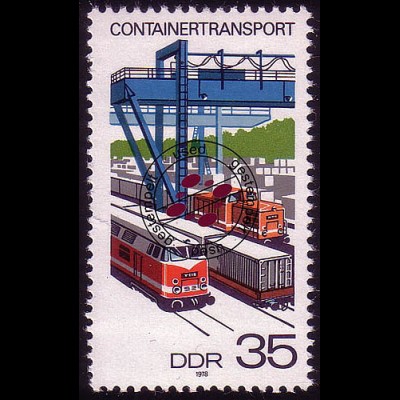 2328 Containertransport 35 Pf O gestempelt