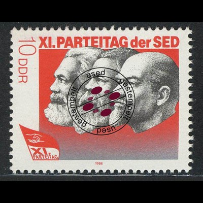 3009 SED 10 Pf 1986 Marx, Engels, Lenin O