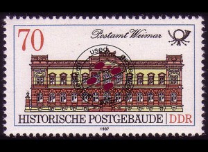 3069 Historische Postgebäude 70 Pf 1987 Weimar O