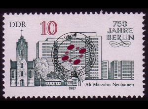 3076 Berlin 10 Pf 1986 Alt-Marzahn aus Kleinbogen O