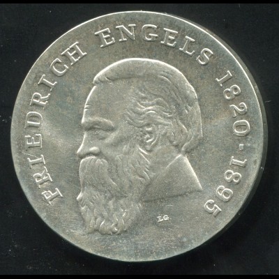 Gedenkmünze Friedrich Engels 20 Mark von 1970, vorzügliche Erhaltung