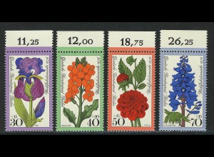 524-527 Wofa Gartenblumen 1976, Oberrand, Satz **