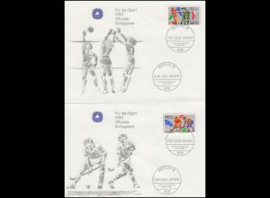 836-837 Volleyball und Feldhockey 1989: Sporthilfe-FDC ESSt Berlin 9.2.89