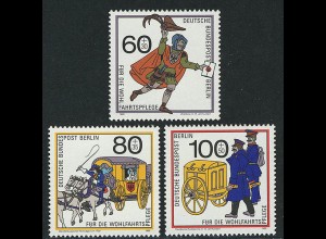 852-854 Wohlfahrt Postbeförderung 1989, Satz postfrisch **