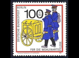854 Wohlfahrt Postbeförderung 100+50 Pf **