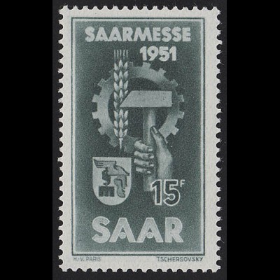 Saarland 306 Saarmesse Saarbrücken 1951, **