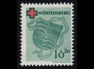 Württemberg 40A Rotes Kreuz 10 Pf. gezähnt **