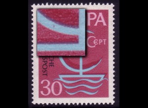 520 Europa 30 Pf mit PLF roter Fleck im C-Symbol, Feld 6, postfrisch **