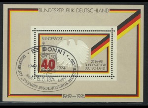 Block 10 25 Jahre BRD 1974, ESSt Bonn