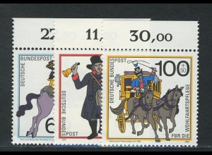 1437-1439 Wofa Postbeförderung 1989, Oberrand, Satz **