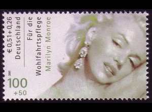 2219A Schauspielerin Marilyn Monroe - 10 Einzelmarken, alle ** postfrisch