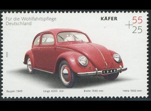2292 Oldtimer-Automobile - VW Käfer - Set zu 10 Stück, alle ** postfrisch
