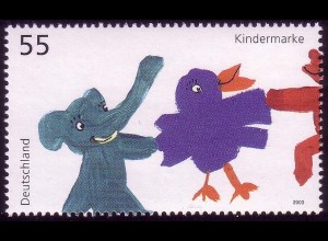 2360 Einzelmarke aus Block 64 Für uns Kinder - Tierkinder, postfrisch **