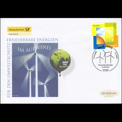 2378 Umweltschutz - Erneuerbare Energien, Schmuck-FDC Deutschland exklusiv