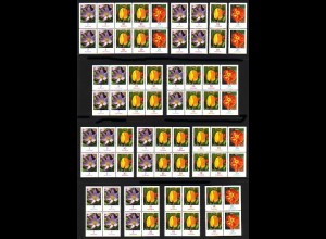 ZD-Blumen 5/10/20 Cent, Zusammendruck-Set Krokus Tulpe Tagetes komplett **