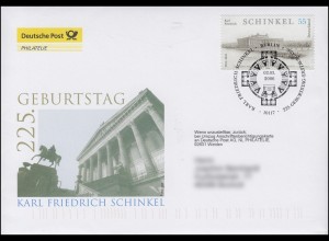 2527 Karl Friedrich Schinkel, Schmuck-FDC Deutschland exklusiv