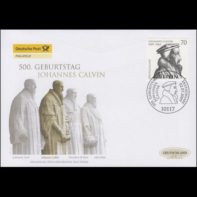 2744 Reformator Johannes Calvin, Schmuck-FDC Deutschland exklusiv