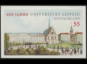 2747 Universität Leipzig selbstklebend NEUTRALE Folie, 10 Einzelmarken, alle **