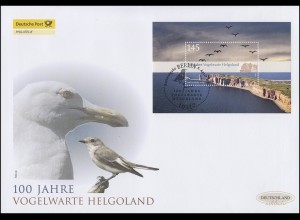 Block 77 Vogelwarte Helgoland, Block auf Schmuck-FDC Deutschland exklusiv