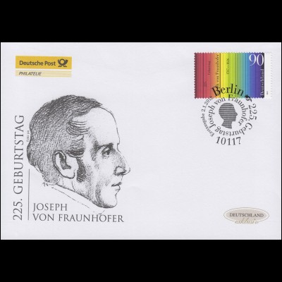 2907 Physiker Joseph von Fraunhofer, Schmuck-FDC Deutschland exklusiv