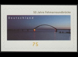 3003 Fehmarnsundbrücke, selbstklebend NEUTRALE Folie, 10 Einzelmarken, alle **