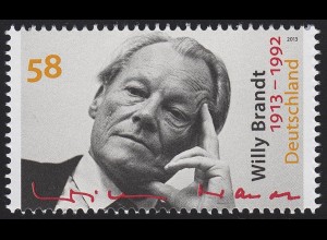 3037 Willy Brandt - Friedensnobelpreisträger: Set zu 10 Stück, alle ** / MNH