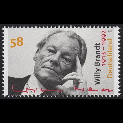 3037 Willy Brandt - Friedensnobelpreisträger, 10 Einzelmarken, alle ** / MNH