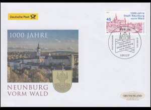 3290 Stadt Neunburg vorm Wald, Schmuck-FDC Deutschland exklusiv