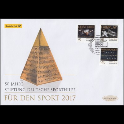 3307-3309 Stiftung Deutsche Sporthilfe Satz auf Schmuck-FDC Deutschland exklusiv