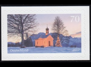 3346 Weihnachten Kapelle selbstklebend NEUTRALE Folie, 10 Einzelmarken, alle **