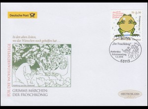 3364 Der Froschkönig 70 Cent, selbstklebend, Schmuck-FDC Deutschland exklusiv