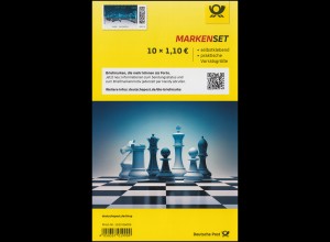 FB 111 Schach - Deep Blue schlägt Kasparow, Folienblatt 10x 3641, ** posfrisch