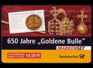 62IbA MH Goldene Bulle **, postfrisches Markenheftchen 15/75 Grad
