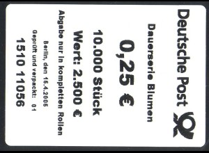 2462 Malve 25 Banderole / Aufkleber für 10000er-Rolle, 1510 11056, 15.4.2005