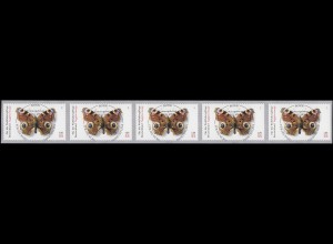 2504 Schmetterling, 5er-Streifen mit UNGERADER Nummer, ESSt Bonn