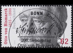 3145 Otto von Bismarck aus Rolle, UNGERADE Nummer, ESSt Bonn