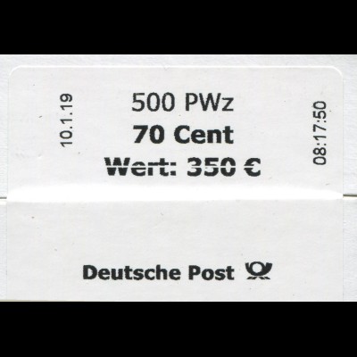 3189 Schokoladen-Kosmee 70 +CF Banderole/Aufkleber 500er, - 17614, Druckausfall