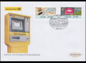 8-9 ATM-FDC schreiben & empfangen, 2 Werte auf Schmuck-FDC Deutschland exklusiv