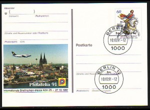 PSo 25 Briefmarken-Messe PHILATELIA Köln 1991, VS-O Berlin 10.10.91